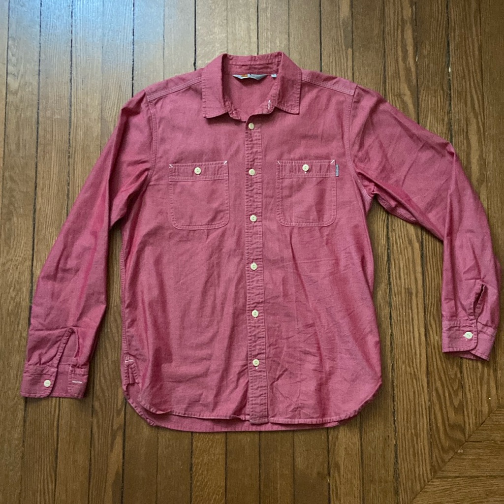 Carhartt Wip Red Chambray Work Shirt Size M Euc